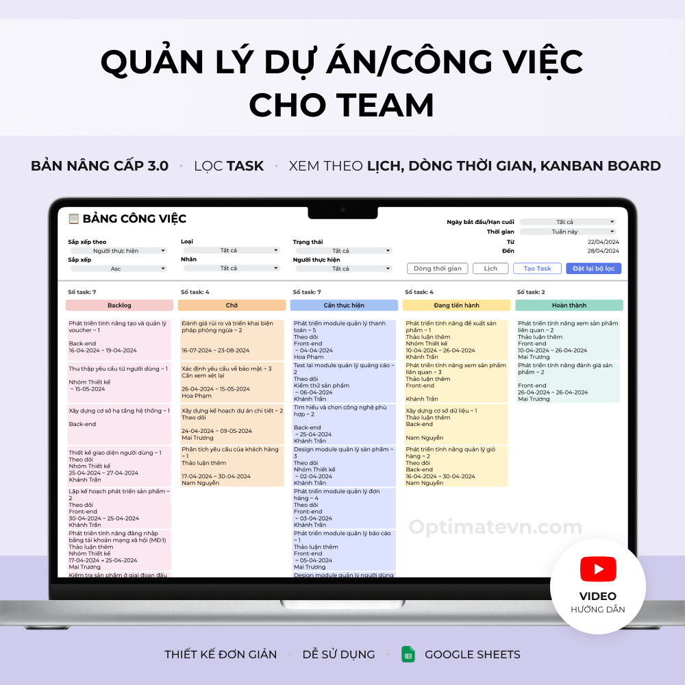 Quản lý dự án/công việc cho team