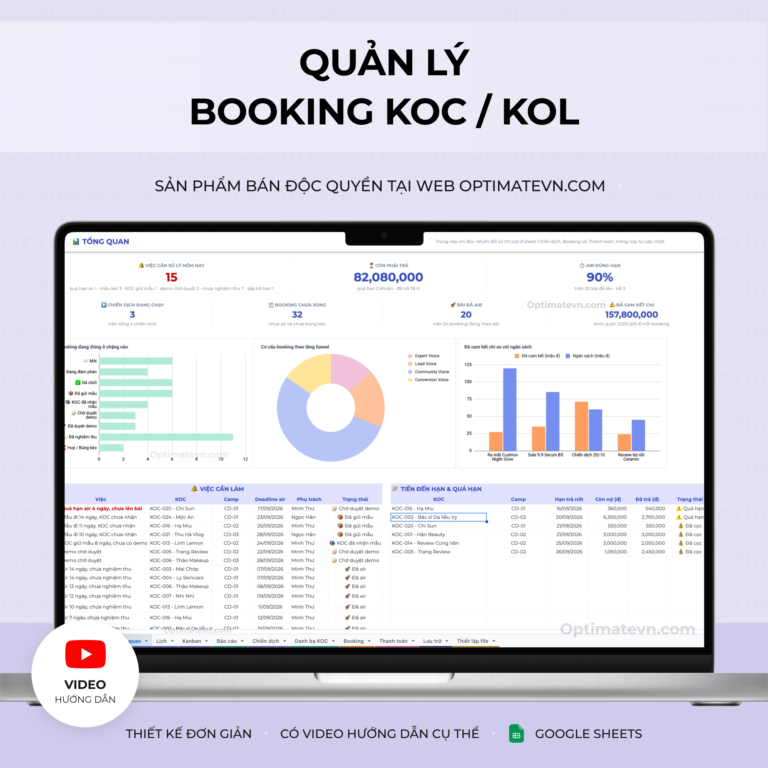 Quản lý Booking KOC/KOL - Google Sheets Template