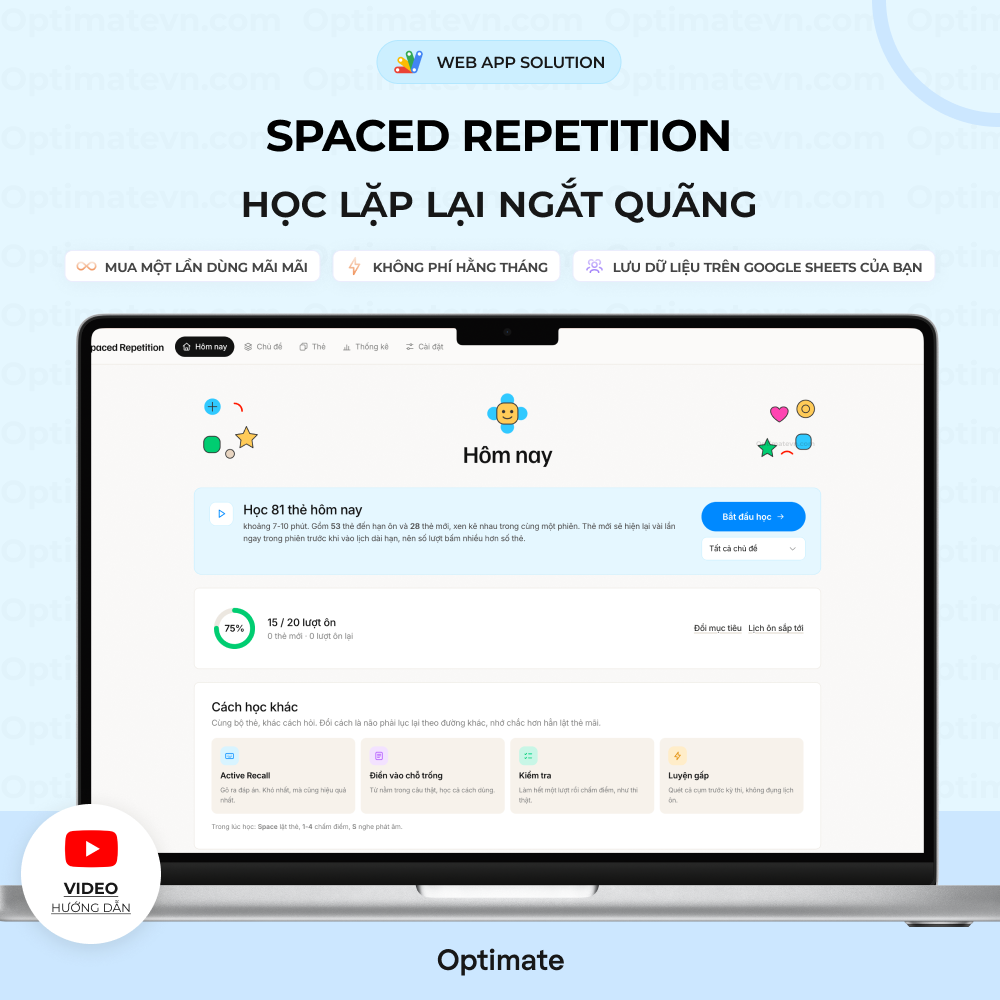 Spaced Repetition - Học lặp lại ngắt quãng - Web App